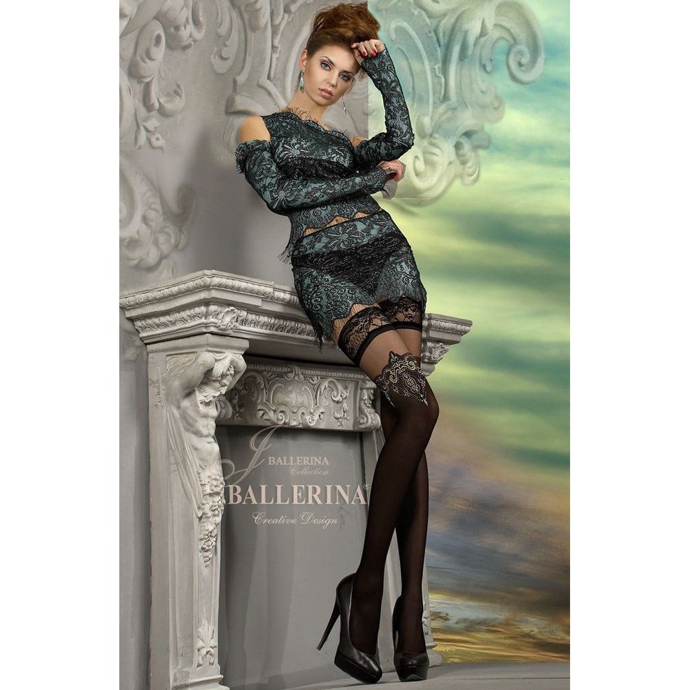 Lurex Collection Hold-ups Designer Hosiery Thigh Highs- 221 Size S